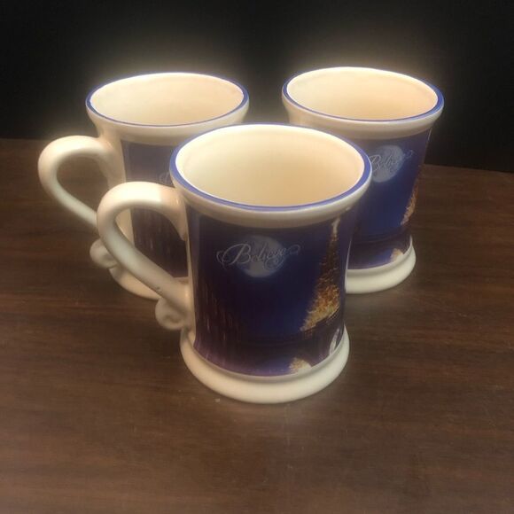 Polar Express All Aboard Believe PE Warner Bros 3D Hot Cocoa Coffee Mug Set Of 3 - Picture 3 of 5